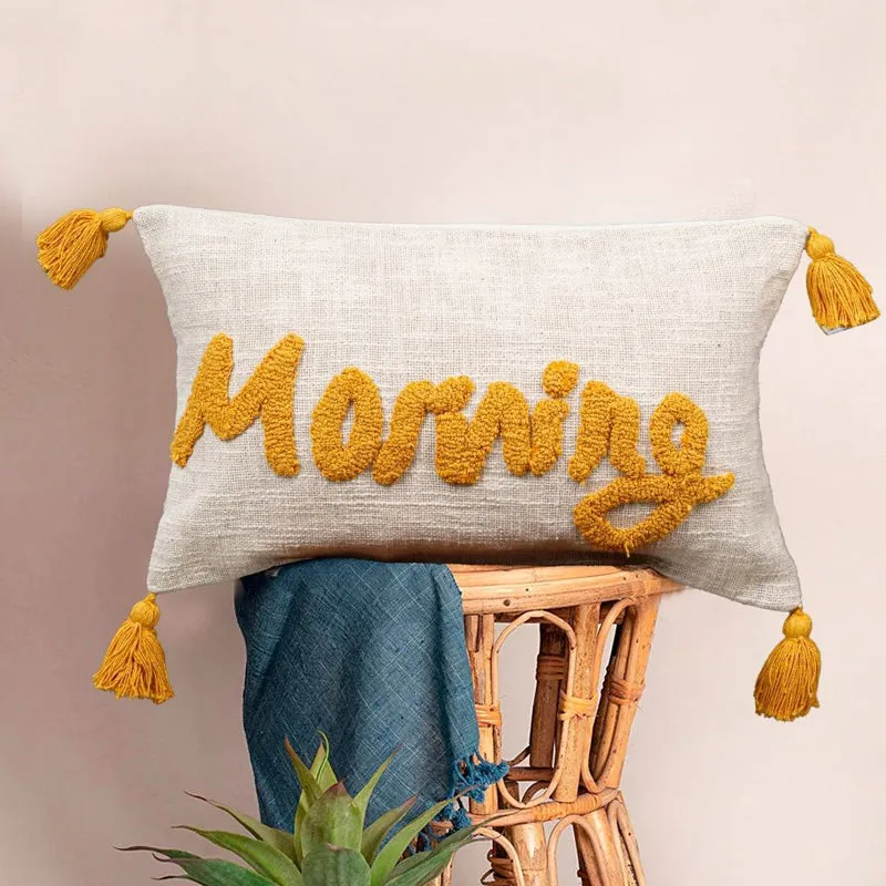 Morning Scrawl Tufted Cushion Cover Set - Set Of Two media 3