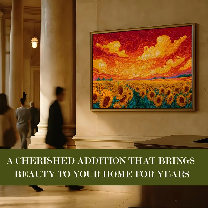 Endless Sunflowers Canvas Wall Painting With Frame media 7