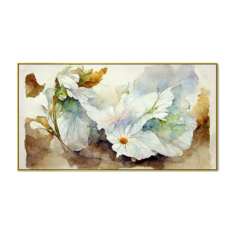 Shapes Of Autumn Floral Canvas Wall Painting With Frame - Gold media 4