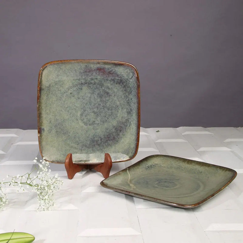Elmina Square Handmade Ceramic Platter - Set of Two media 4