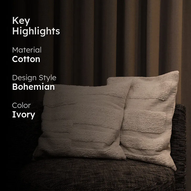 Cozy Courier Tufted Cushion Cover (Ivory) - Set Of Two media 2