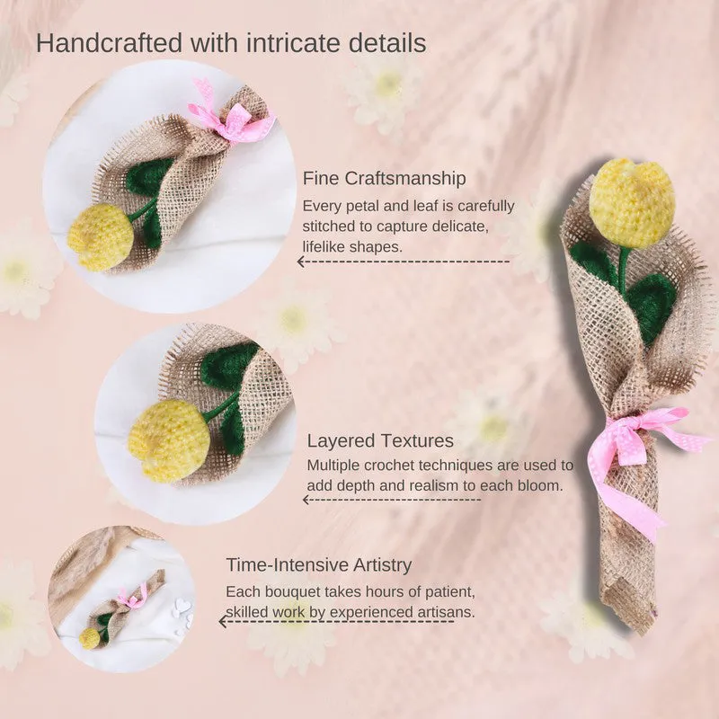Crochet Handmade Tulip Bouquet - Yellow media 5