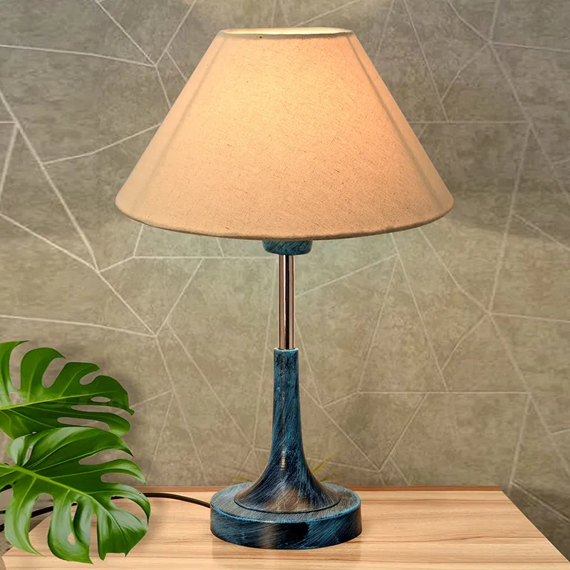 Arialla Bleu Metal Table Lamp - Beige,Blue media 1