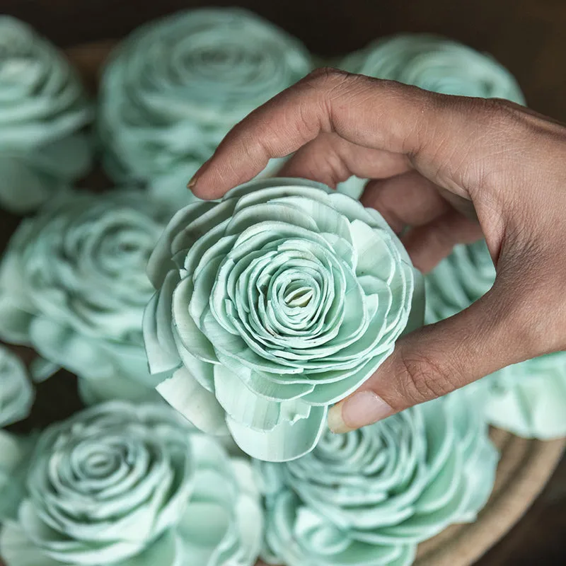 Bleu Petal Sola Wood Flower - Set Of TTen media 4