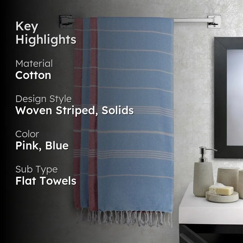 Pure Delight Bath Towels (Blue & Pink) - Set Of Four media 2