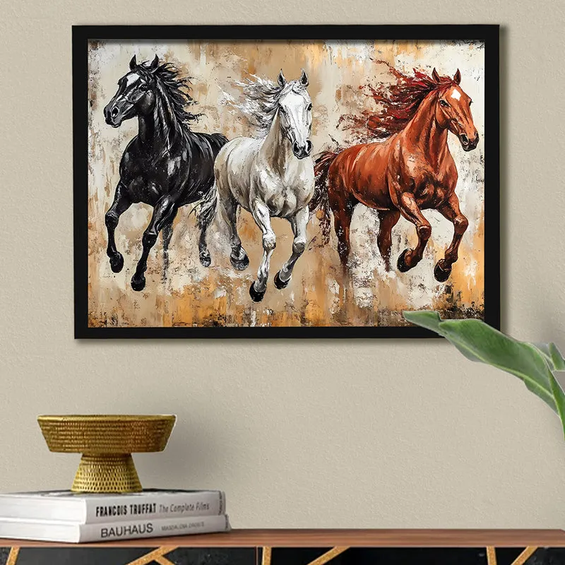 Stallion Trio Wall Art With Frame media 2