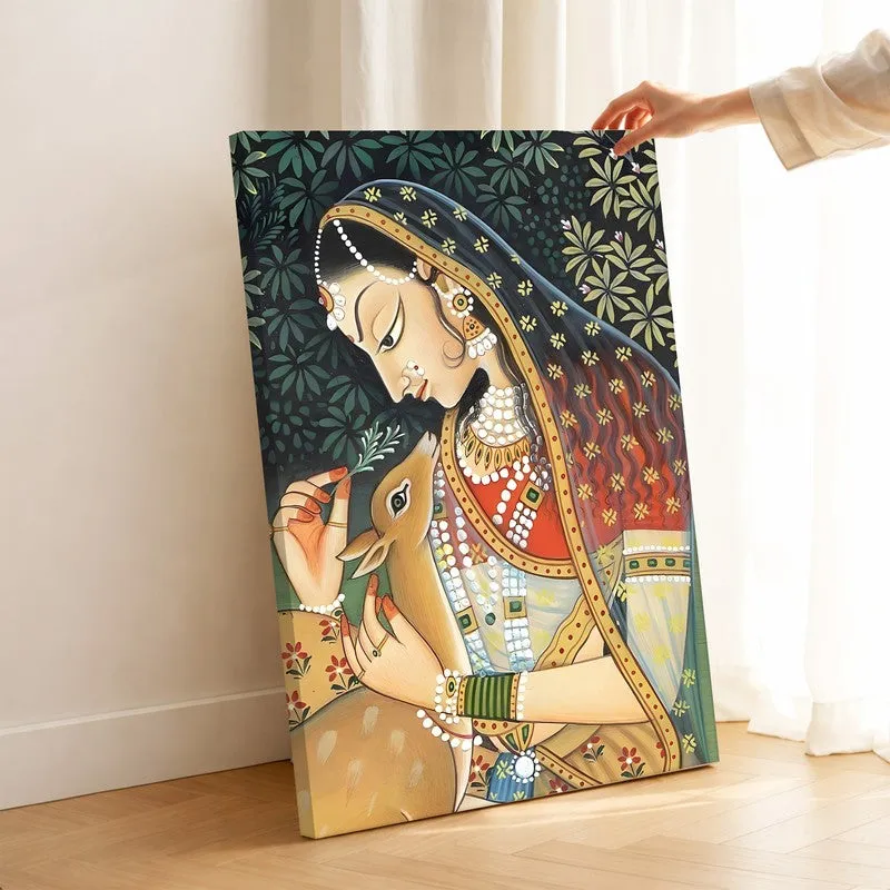 Rajasthan Princess Canvas Wall Art & Paintings media 1
