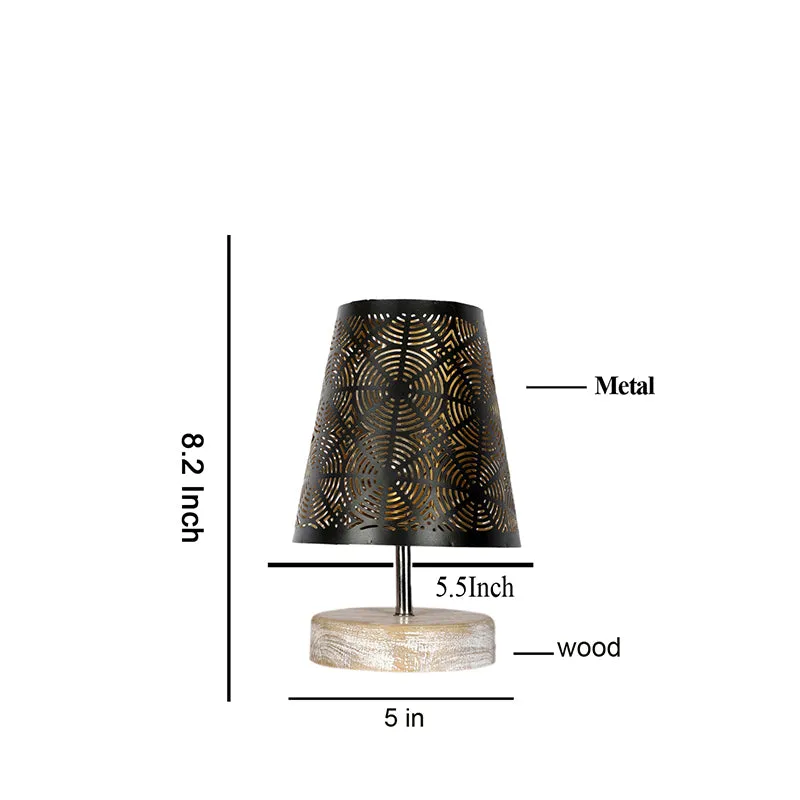 Rexa Etched Metal Table Lamp - Black,Brown media 5