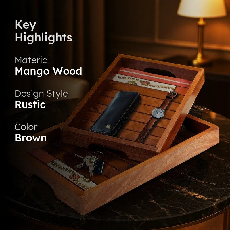 Aviya Wooden Tray - Set Of Two media 2