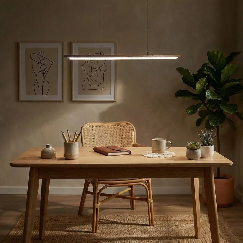 Hespera Linear LED Wooden Ceiling Lamp - Brown media 3