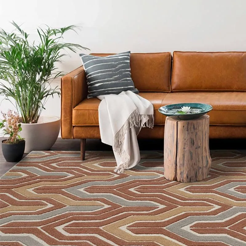 Elpis Hand Tufted Geometric Wool & Nylon Carpet - Blush Pink media 7