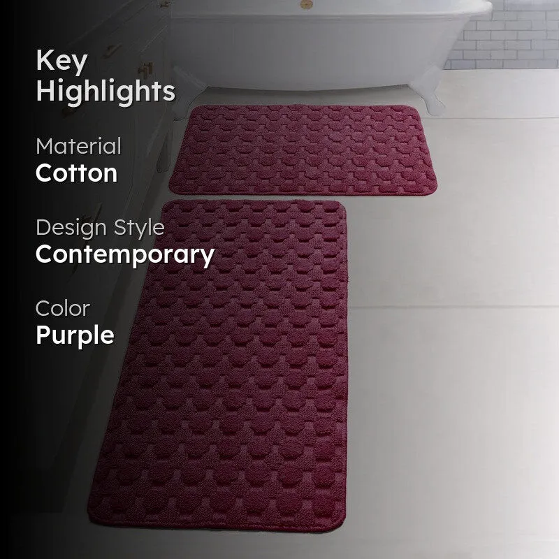 PurePlush Cotton Bath Mats (Wine) - Set of Two media 2
