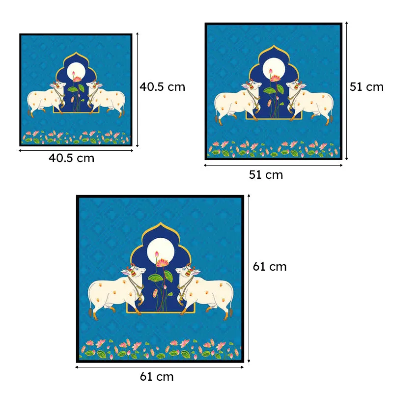 Kamadhenu Duo Canvas Wall Art With Frame media 6