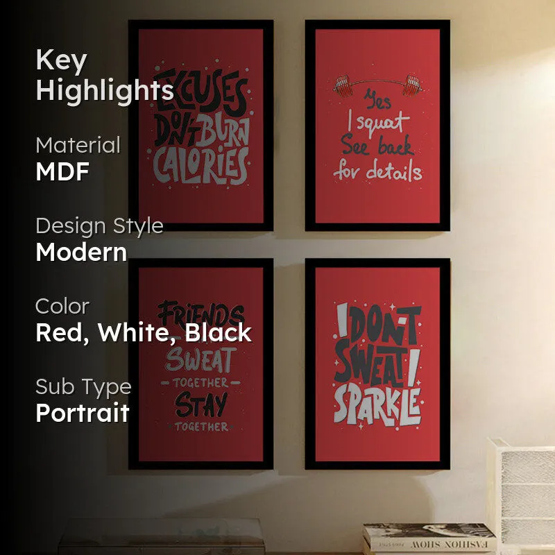 Workout Motivation Wall Art - Set Of Four media 2