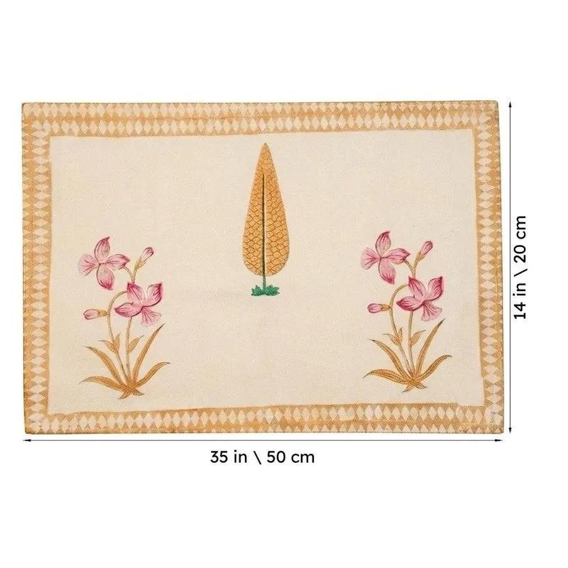 Classic Linen Cotton Table Mat (Orange) - Set Of Six media 6