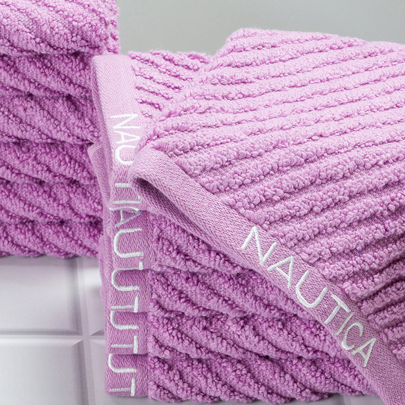 Nautica Riviera Soft Cotton Face Towel (Lilac) - Set Of Twelve media 3