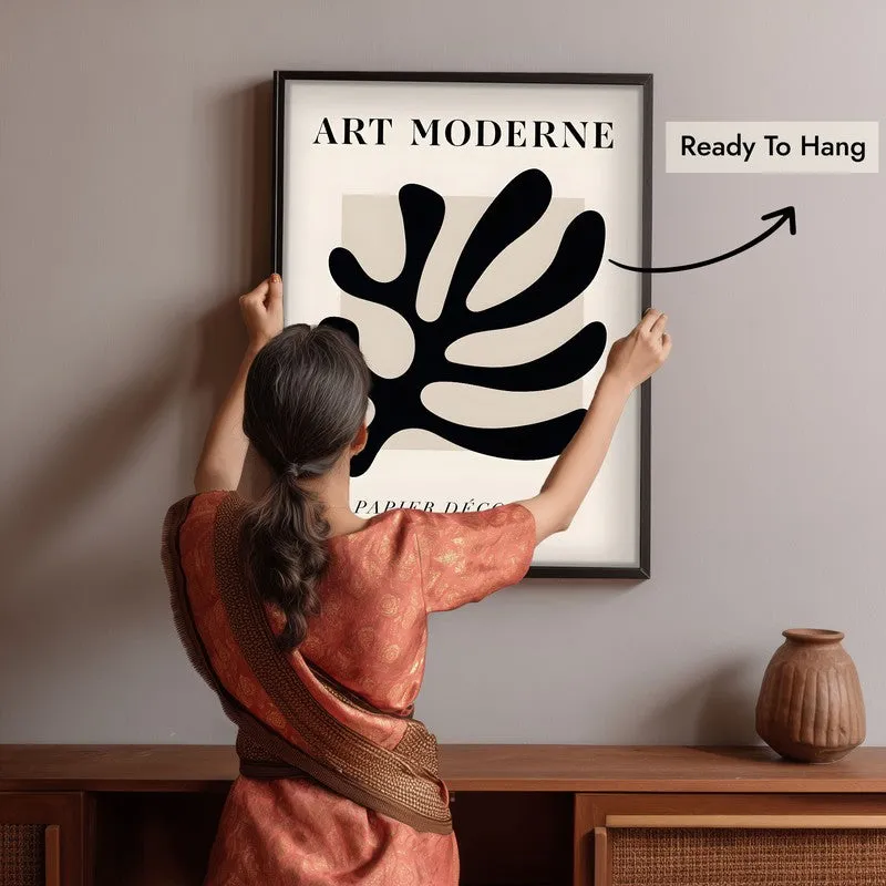 Organic Trace Canvas Wall Painting With Black Frame media 6