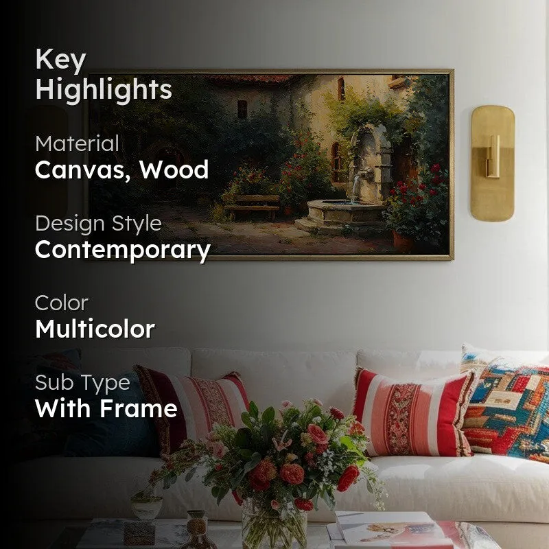 Restful Greens Canvas Wall Painting With Frame media 2