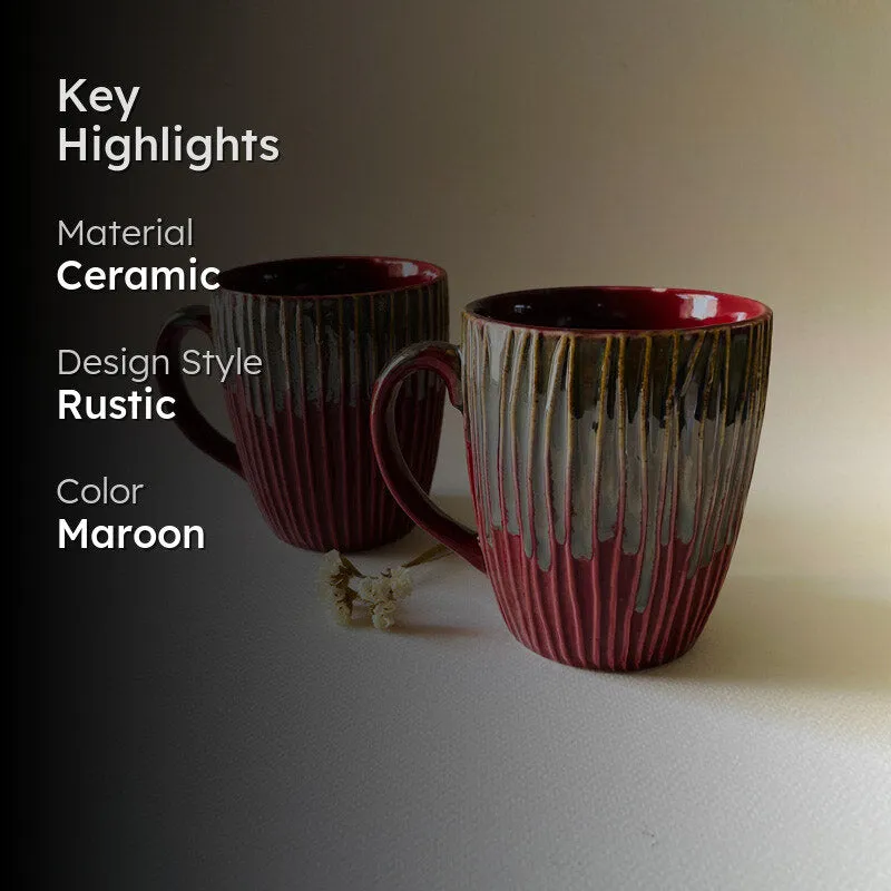 Lira Ceramic Coffee Mug (300 mL Each) - Set of Two media 2