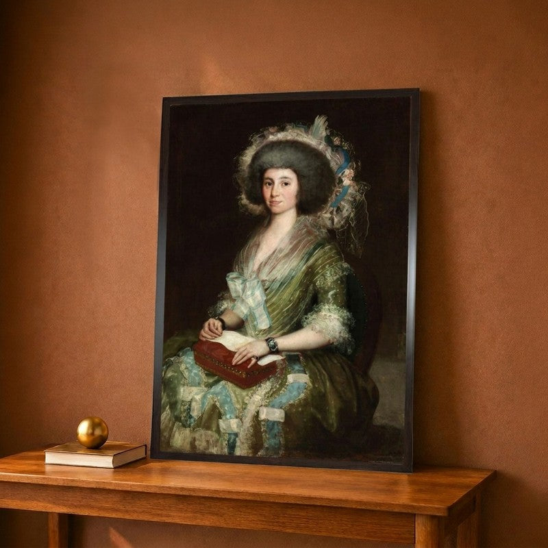 Portrait of Dona Manuela Camas, the Wife of Cean Bermudez Canvas Wall Painting - 12 x 18 Inches