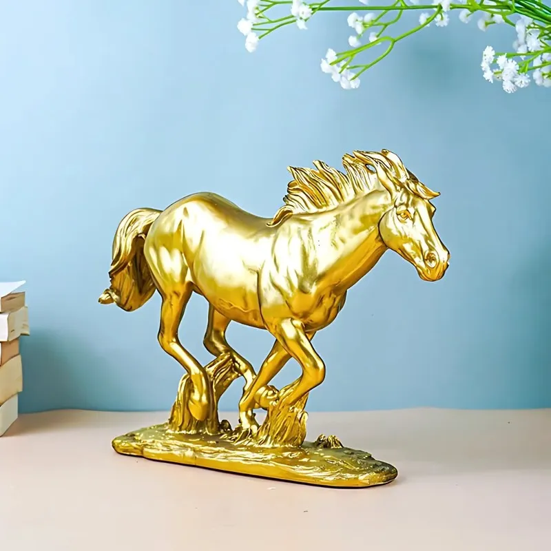 Running Horse Figurine Showpieces - Gold media 8
