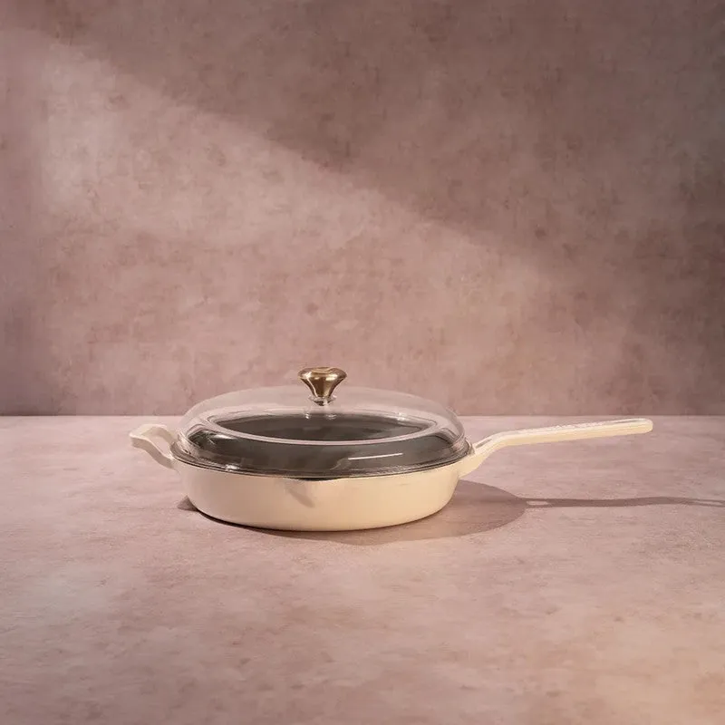 Cumin Co Enamel Cast Iron Frying Pan (White) - 2500 mL media 3