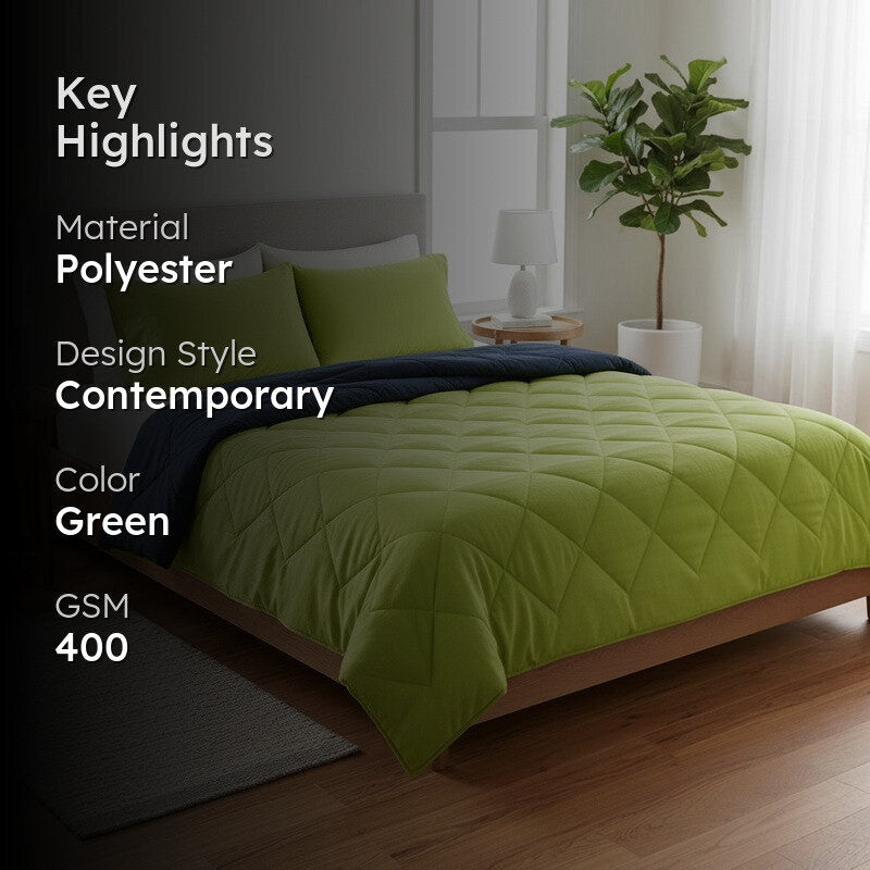 Aurelia Reversible Comforter (Blue & Green) - 400 GSM media 2
