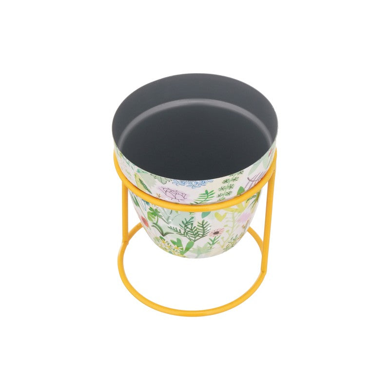 Concrete Metal Planters With Stand - Two Piece Set media 9
