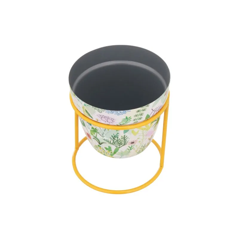 Concrete Metal Planters With Stand - Two Piece Set media 9