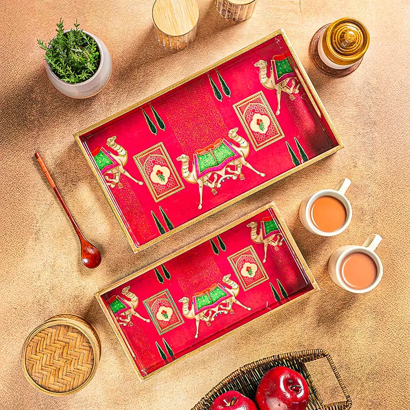 Camel Carriage Serving Tray - Medium & Small media 3