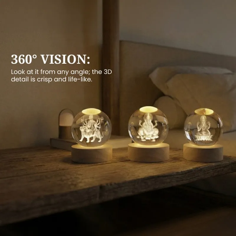 Divine Trinity Glass Ball Table Lamp media 4