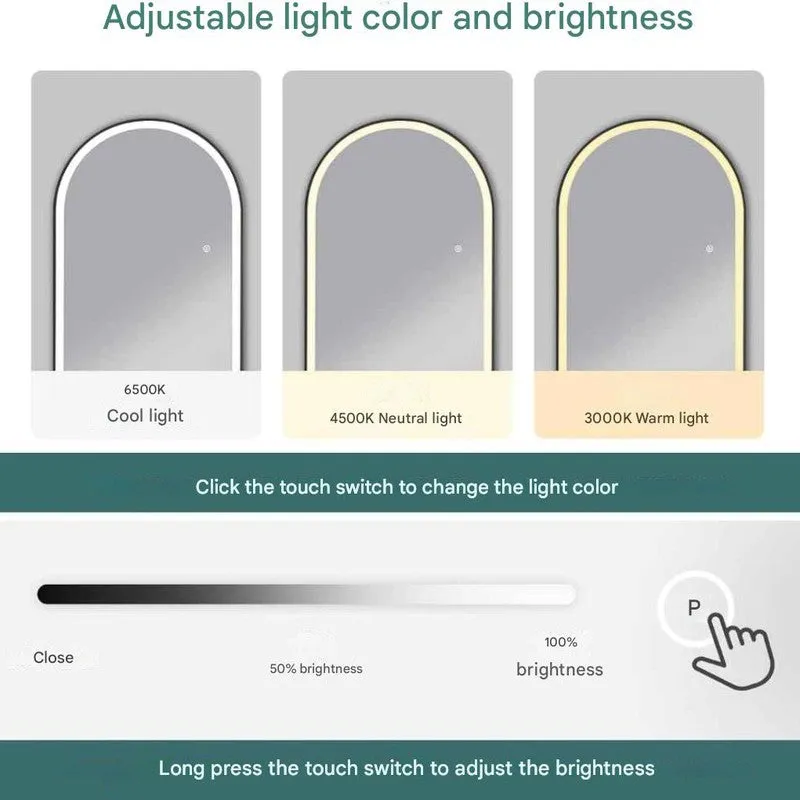 Lumina Arch Floor Mirror - Black media 8