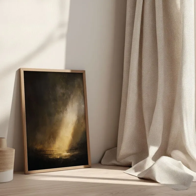 Divine Breakthrough Archival Paper Wall Painting With Brown Frame media 3