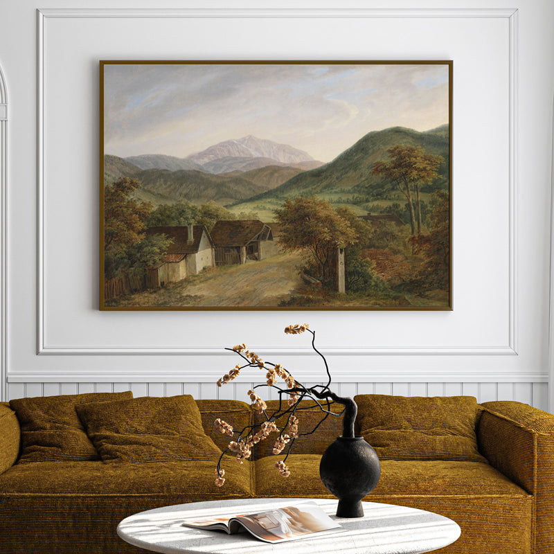 Mountain Homes Wood Wall Art With Frame - Black