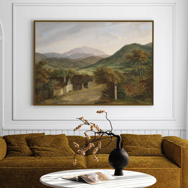 Mountain Homes Wood Wall Art With Frame - Black media 1