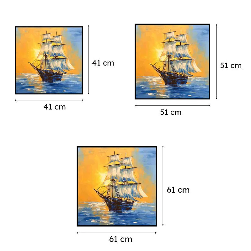 Ships Of Sea Canvas Wall Art With Frame media 6