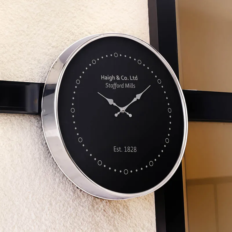 Runa Wall Clock - Silver & Black media 1