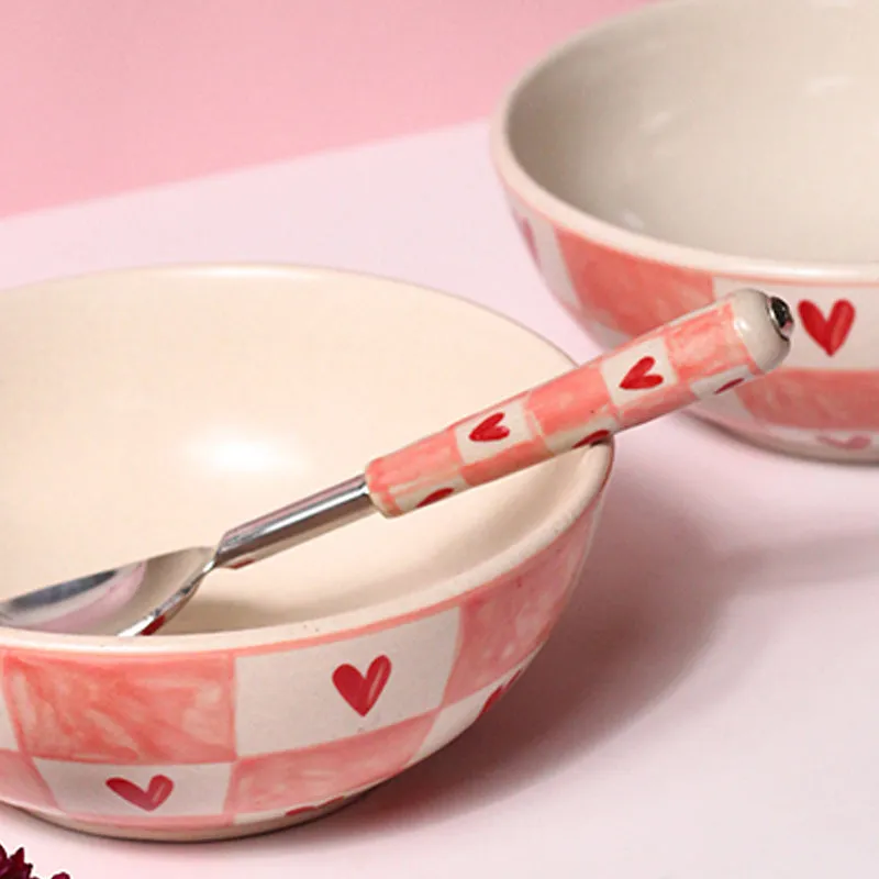 Heart Checkers Ceramic Snack Bowl - 300 mL media 4