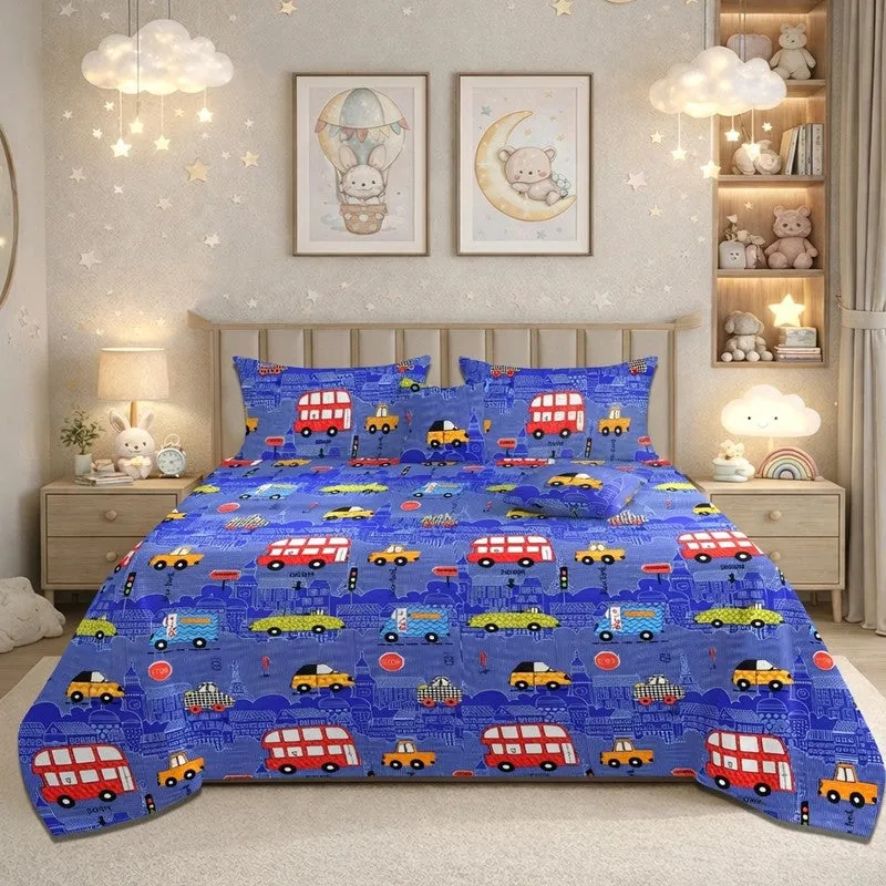 Blue Bus GlaceCotton Kids Bedding Set (180 GSM) - Five Piece Set media 3
