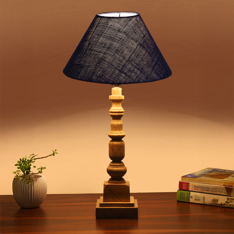 Sienna II Arbor Wooden Table Lamp - Blue,Brown