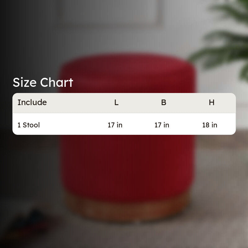 Velour Solid Velvet Pouffe - Red media 6