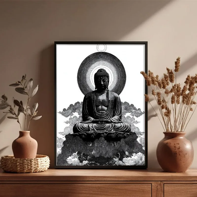 Buddha of Inner Stillness Wall Painting With Black Frame media 6