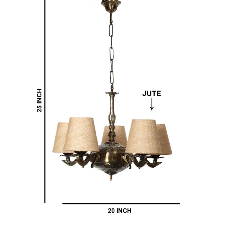 Fiora Conical Golden Antique Ceiling Lamp media 6