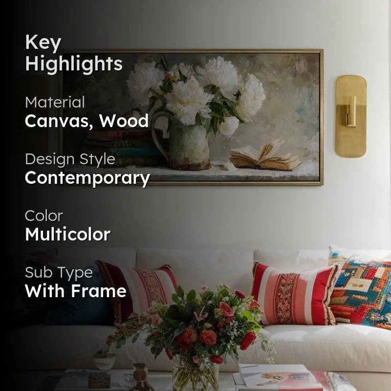 Aged-books Canvas Wall Painting With Frame media 2
