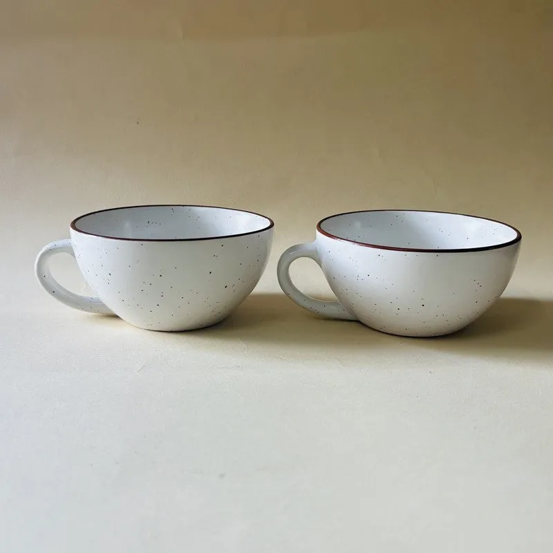 Ceramic Tea Cups (White,240 mL Each) - Set Of Two media 6