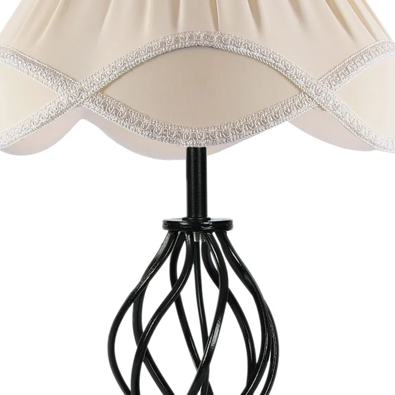 Aurelinea Cotton Table Lamp With Wooden Base - Ivory media 8