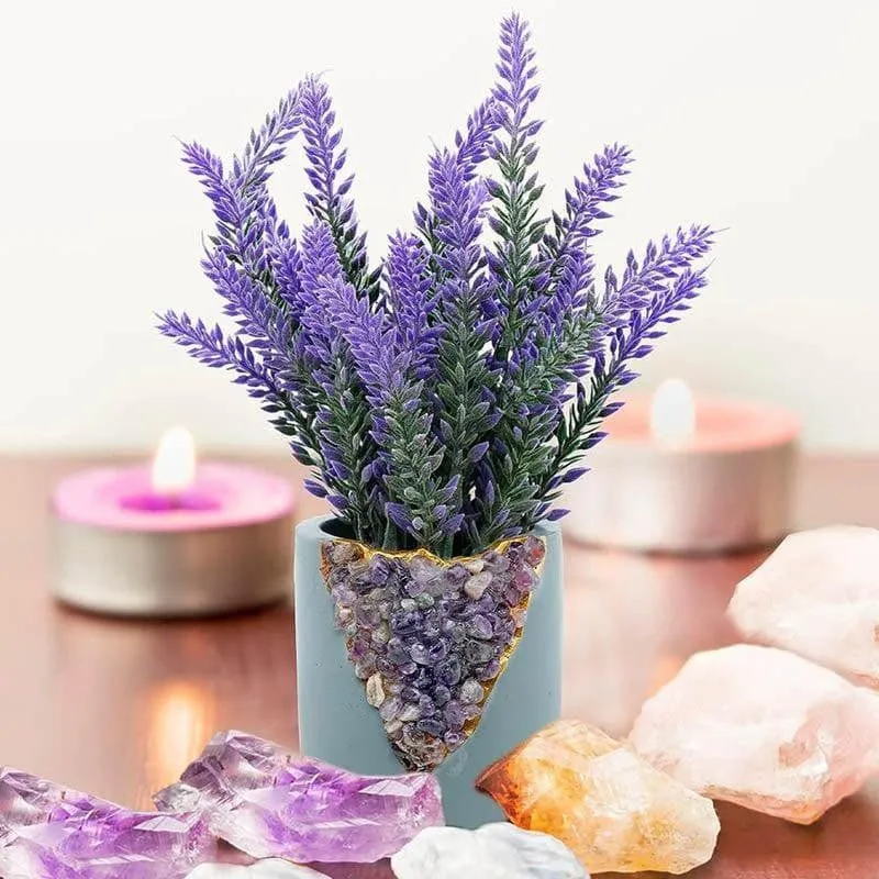 Faux Lavender Plastic Floral Sticks media 3