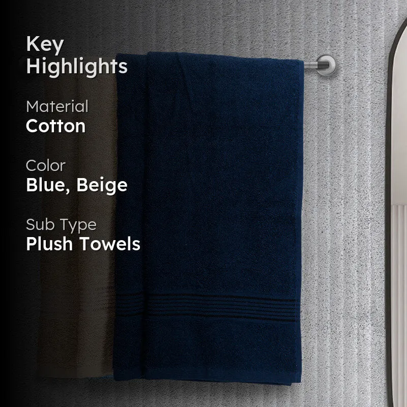 Eva Quick Dry Hand Towel (Taupe & Navy Blue) - Set Of Four media 2