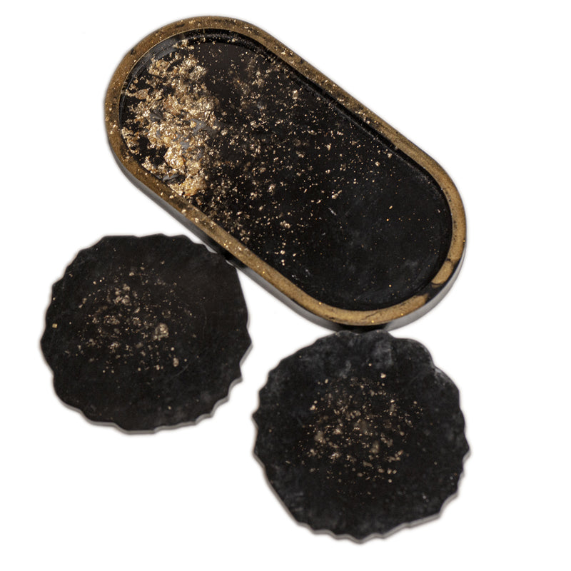 Imago Resin Coaster With Trinket Tray - Three Piece Set media 4