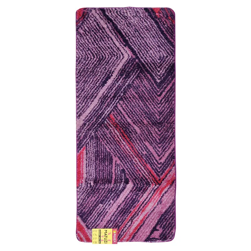 Albion Geometric Micro Fiber Runner Rug - Purple media 3